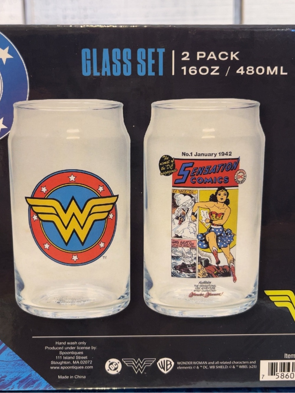 NIB Wonder Woman 2-Pack Glass Set - Picture 9 of 11